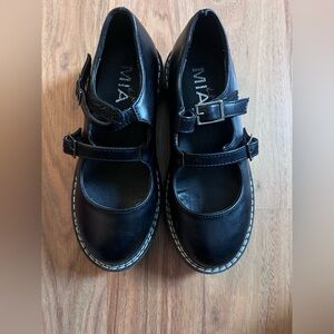 MIA Kids Black Double Strap Dress Shoes